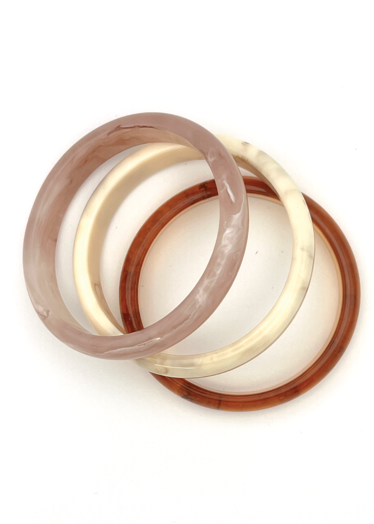 SET DE 3 PULSERAS MARMOLEADAS