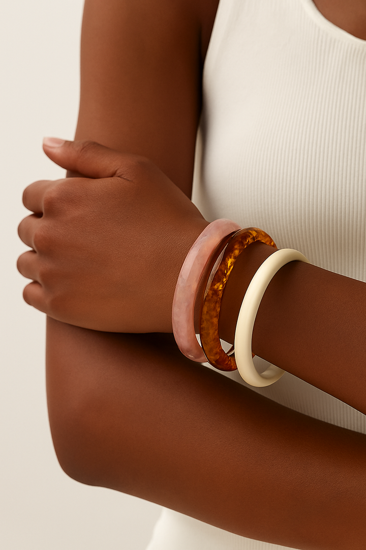 SET DE 3 PULSERAS MARMOLEADAS