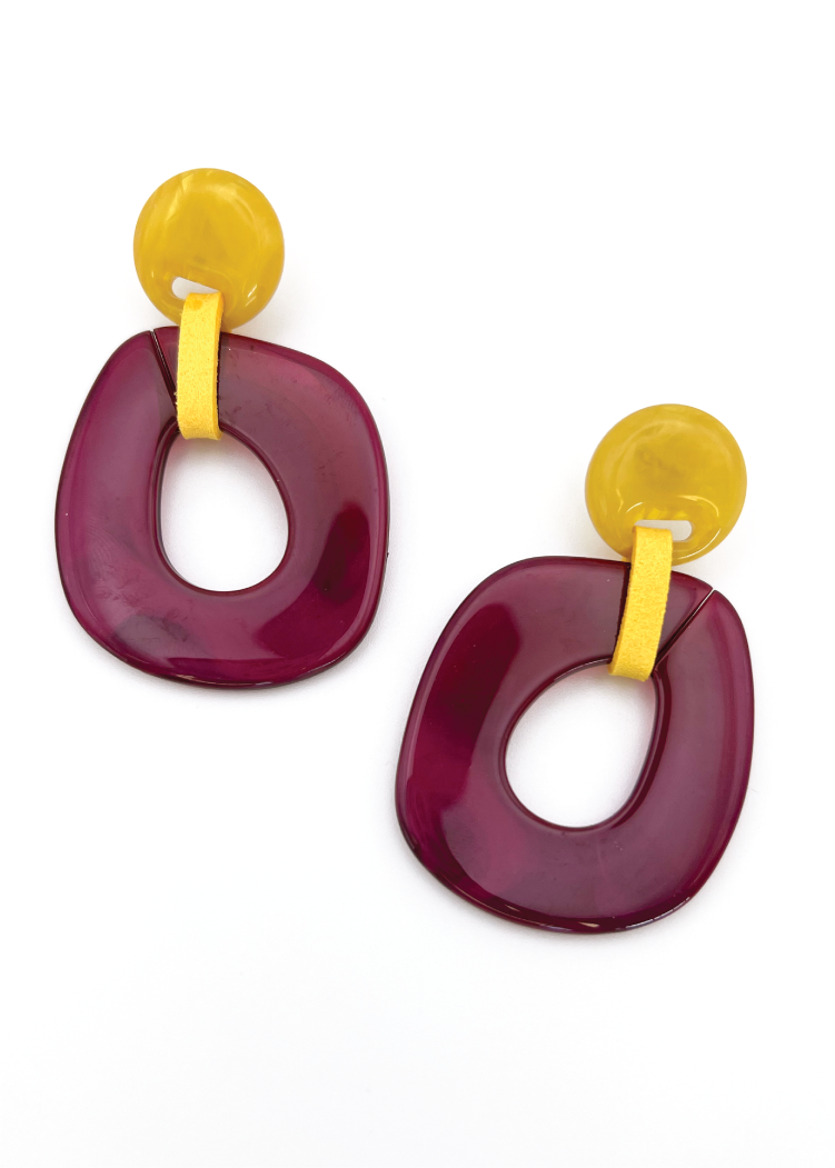 ARITOS GEO AMARILLO Y MAGENTA